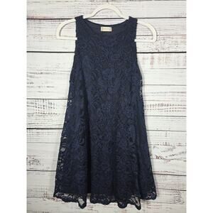 Altar'd State Black Lace Dress Women's Sleeveless Boho Shift Lined Mini Size S